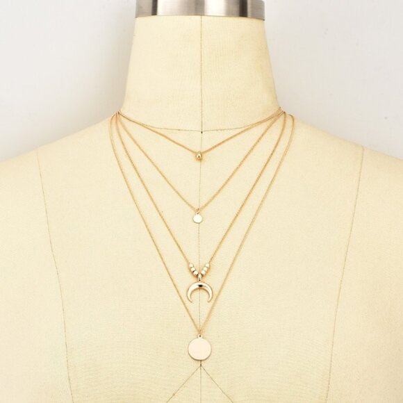 Vintage Multilayer Gold Necklace - Picture 5 of 6